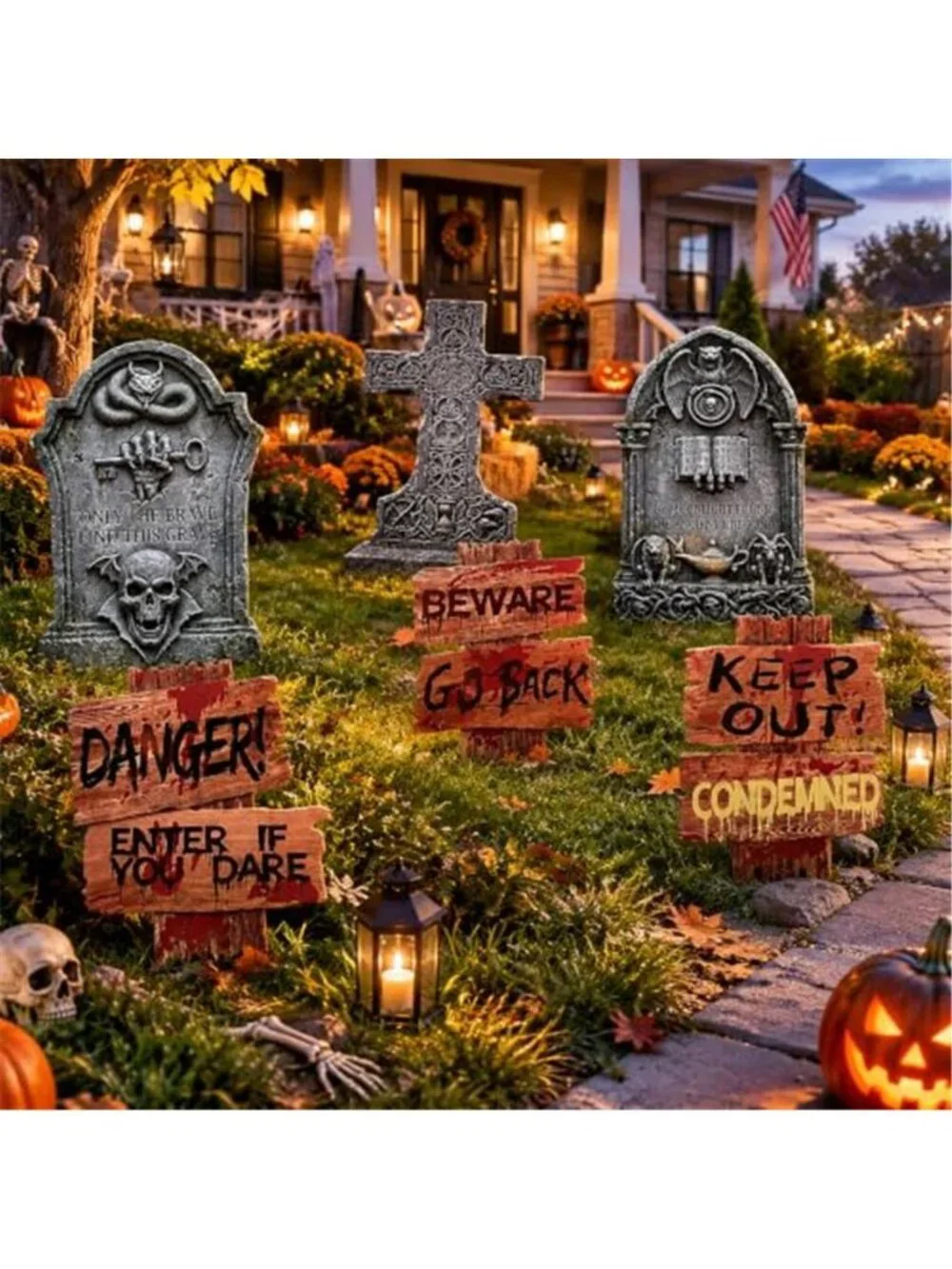 16.5Inch Halloween Decorations Outdoor Yard Signs 6pcs Double-Sided